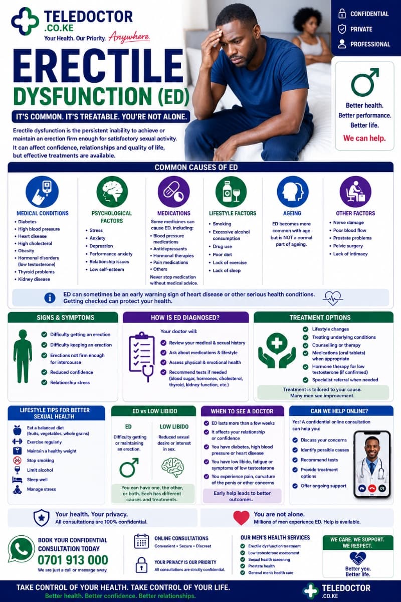 Erectile Dysfunction: Causes, Symptoms, Treatment, and When to Seek Medical Help