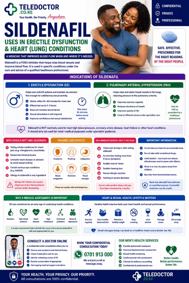 Sildenafil: Uses in Erectile Dysfunction and Certain Heart and Lung Conditions