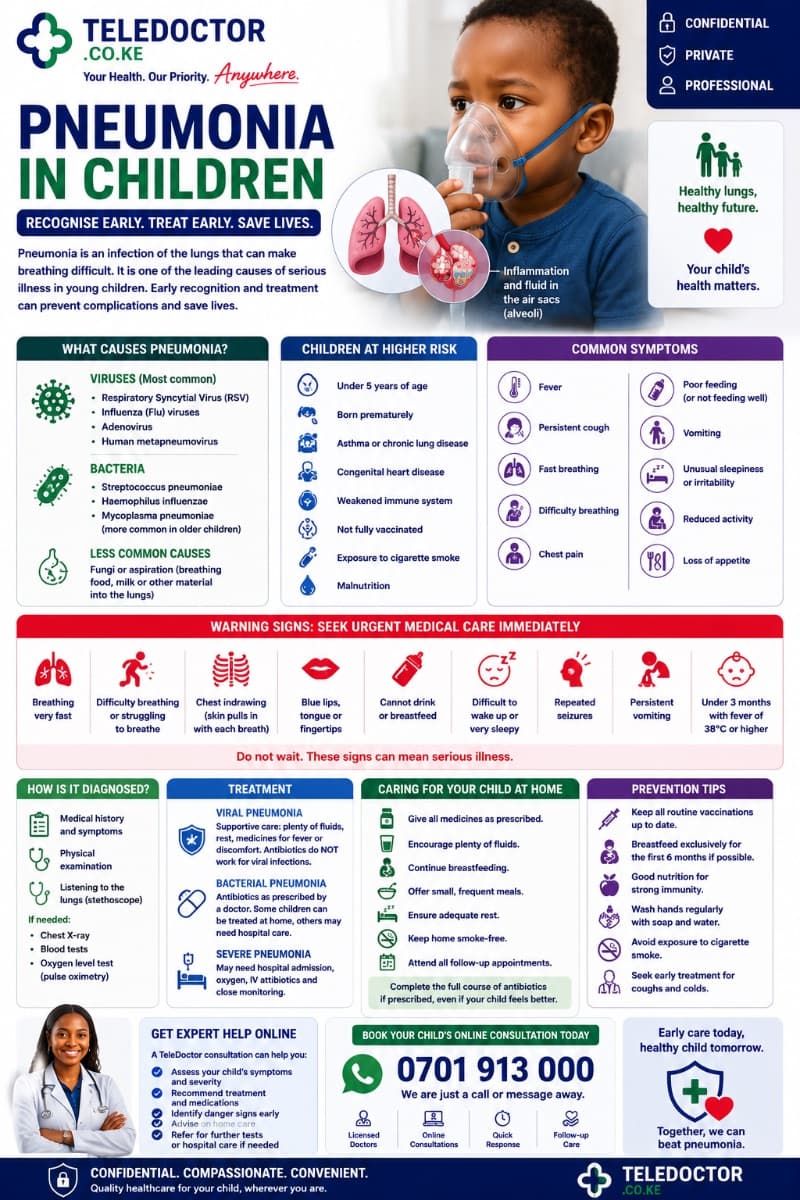 Pneumonia in Children: Symptoms, Causes, Treatment, and When to Seek Urgent Medical Care