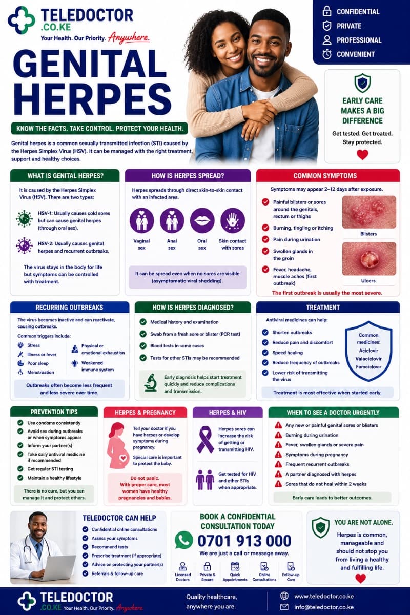 Genital Herpes: Symptoms, Causes, Diagnosis, Treatment, and Prevention
