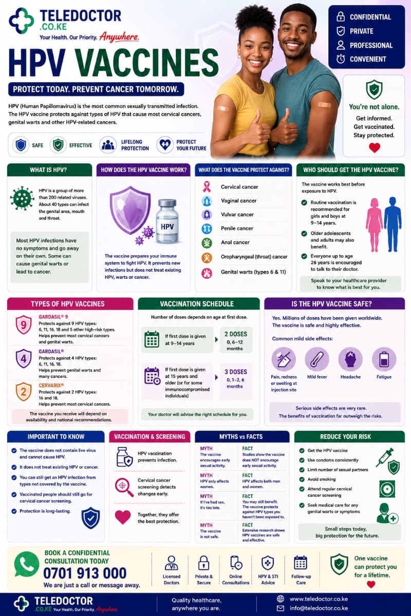 HPV Vaccine in Kenya: Benefits, Schedule & Safety | Teledoctor Kenya